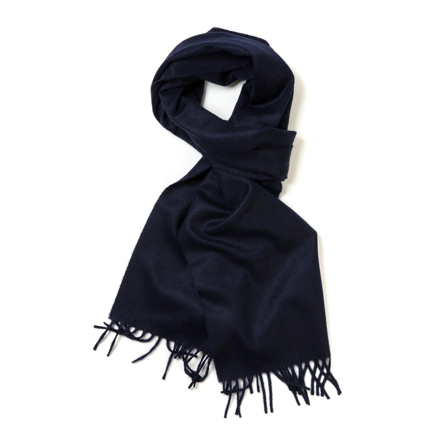 MJ Exclusive: Dark Blue Scarf "Classic Plain" made of Scottish Cashmere